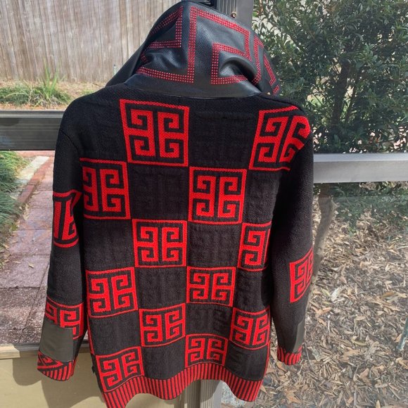 Barbas Los Angeles Red/Black/Rhinestone Warm Coat - Picture 5 of 10